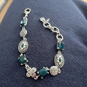 Lucky Brand blue gem and silver bracelet